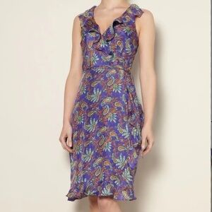 Lauren Ralph Lauren Silk Ruffle Hem Paisley Wrap Dress